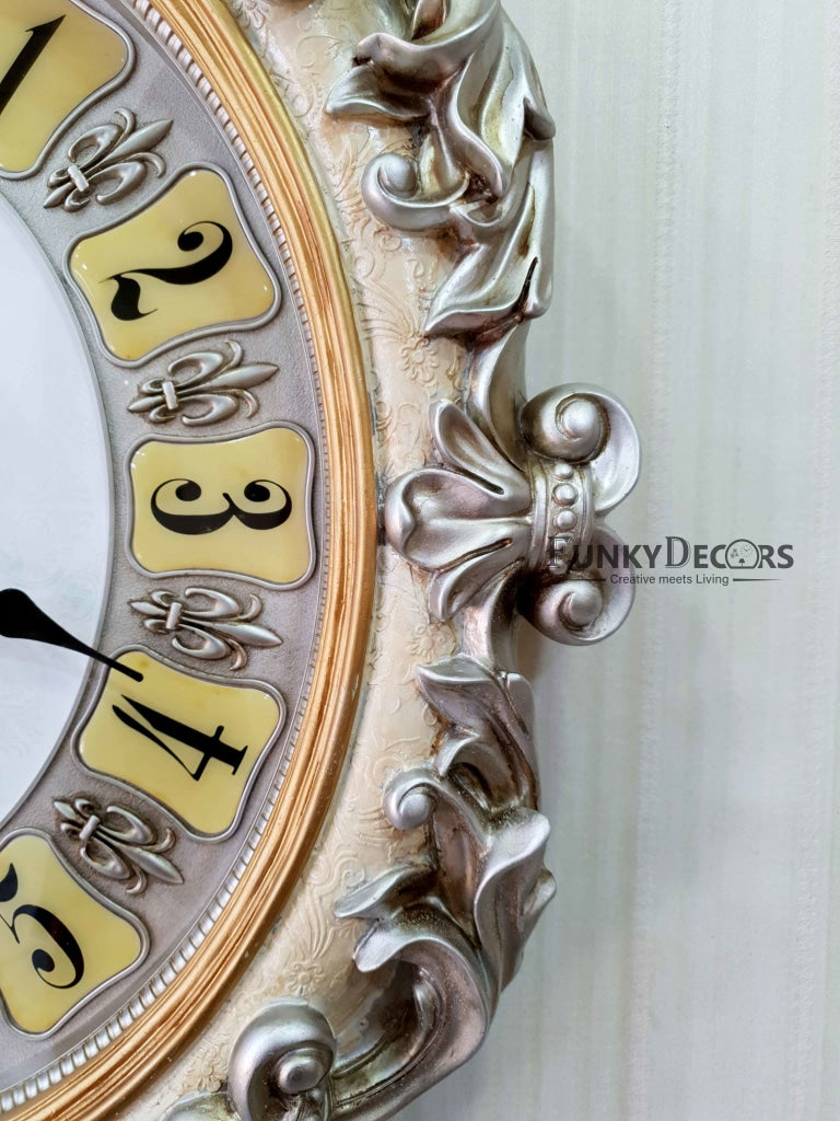 Multicolor Crown Vintage Style Marble Wall Clock For Home Office Decor And Gifts 72 Cm Tall-