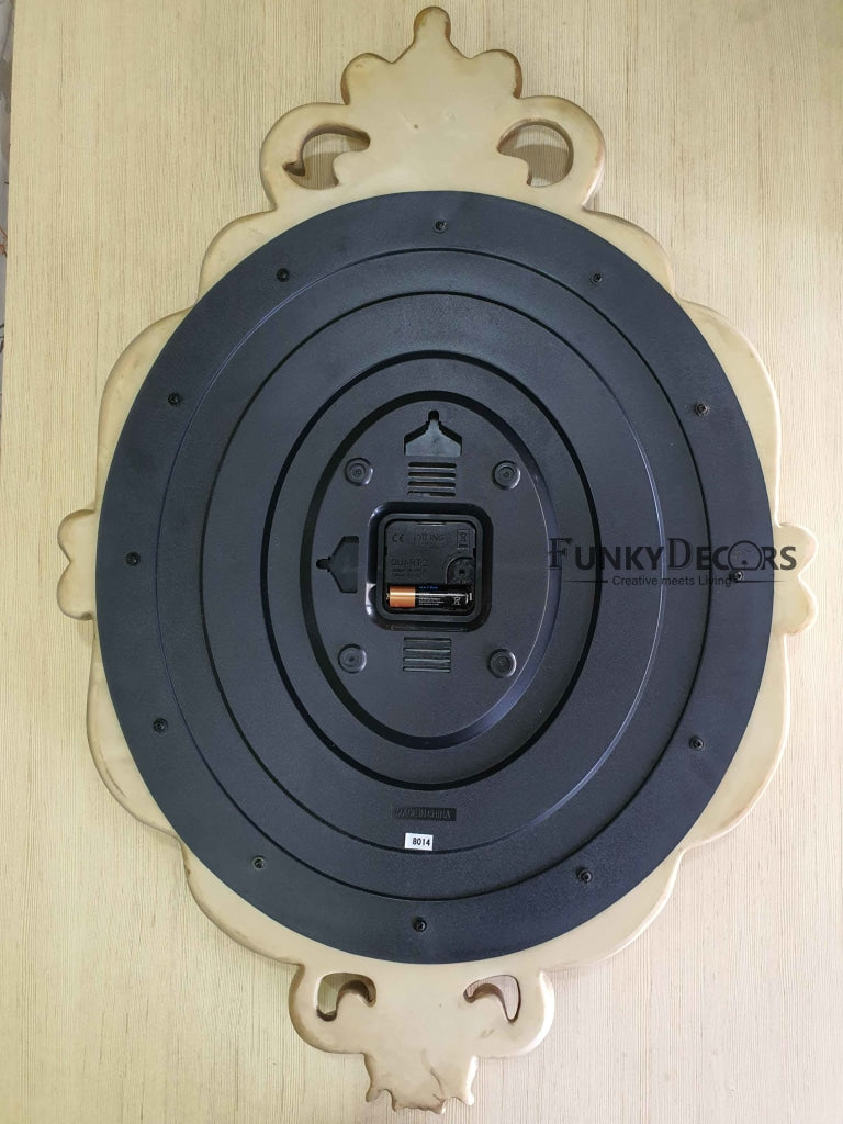 Multicolor Crown Vintage Style Marble Wall Clock For Home Office Decor And Gifts 72 Cm Tall-