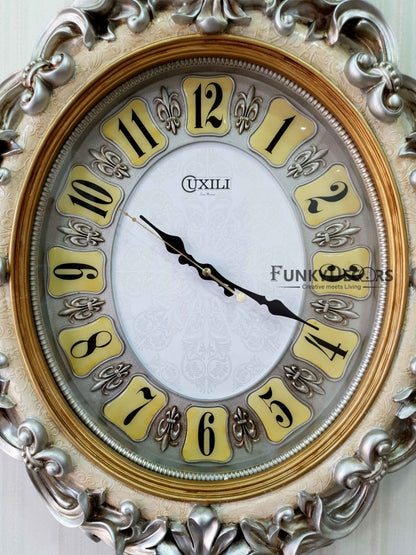 Multicolor Crown Vintage Style Marble Wall Clock For Home Office Decor And Gifts 72 Cm Tall-