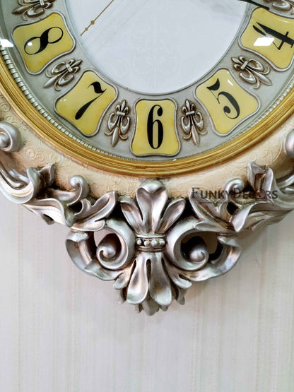 Multicolor Crown Vintage Style Marble Wall Clock For Home Office Decor And Gifts 72 Cm Tall-