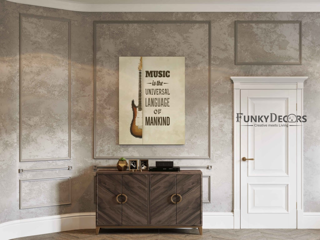 Music Is The Universal Language Of Mankind - Life Quotes Art Frame For Wall Decor- Funkydecors