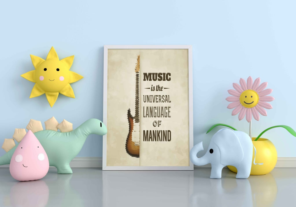 Music Is The Universal Language Of Mankind - Life Quotes Art Frame For Wall Decor- Funkydecors Xs /