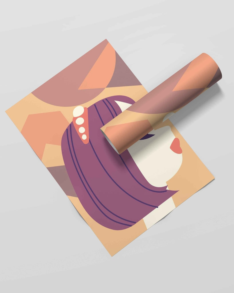 My Purple Hair- Portrait Art Frame For Wall Decor- Funkydecors Xs / Roll Posters Prints & Visual