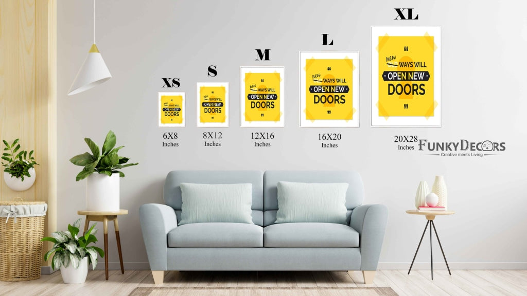 New Ways Will Open Doors - Motivation Quotes Art Frame For Wall Decor- Funkydecors Posters Prints &
