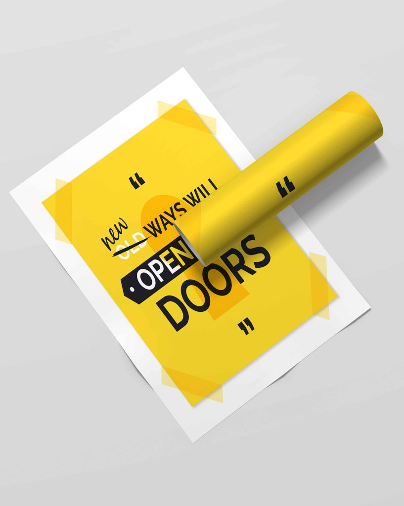 New Ways Will Open Doors - Motivation Quotes Art Frame For Wall Decor- Funkydecors Xs / Roll Posters