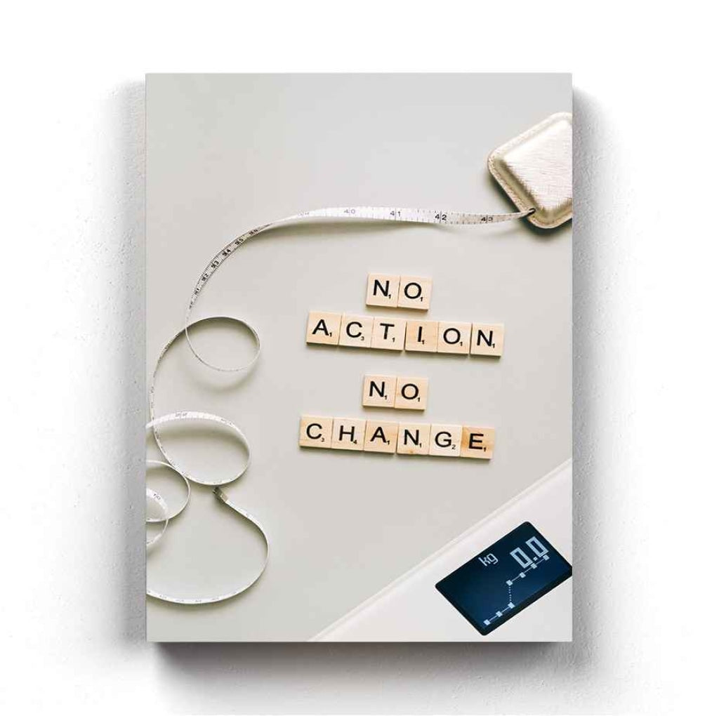 No Action Change - Life Quotes Art Frame For Wall Decor- Funkydecors Xs / Canvas Posters Prints &