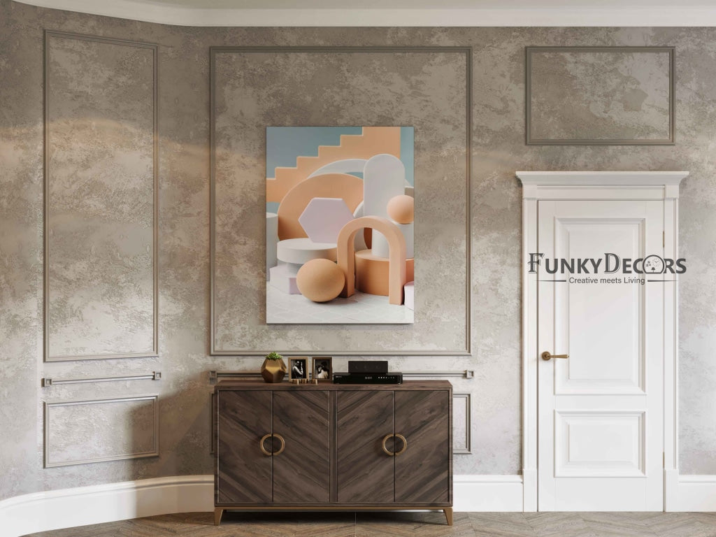 Pastel Classic Geometric Art Frame For Wall Decor- Funkydecors Posters Prints & Visual Artwork