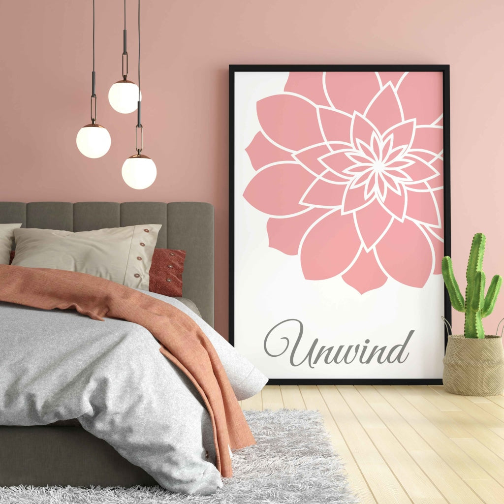 Pink Floral Art Frame For Wall Decor- Funkydecors Xs / Black Posters Prints & Visual Artwork