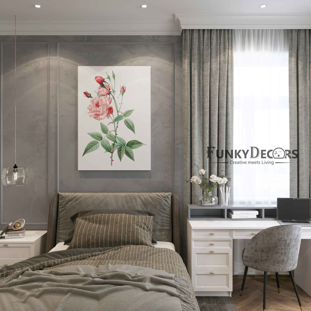 Pink Roses - Nature Art Frame For Wall Decor- Funkydecors Posters Prints & Visual Artwork