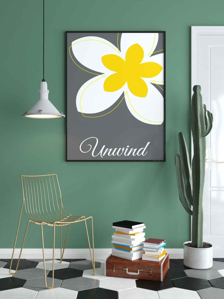 Pleasant Grey Floral Art Frame For Wall Decor - Funkydecors Xs / Black Posters Prints & Visual