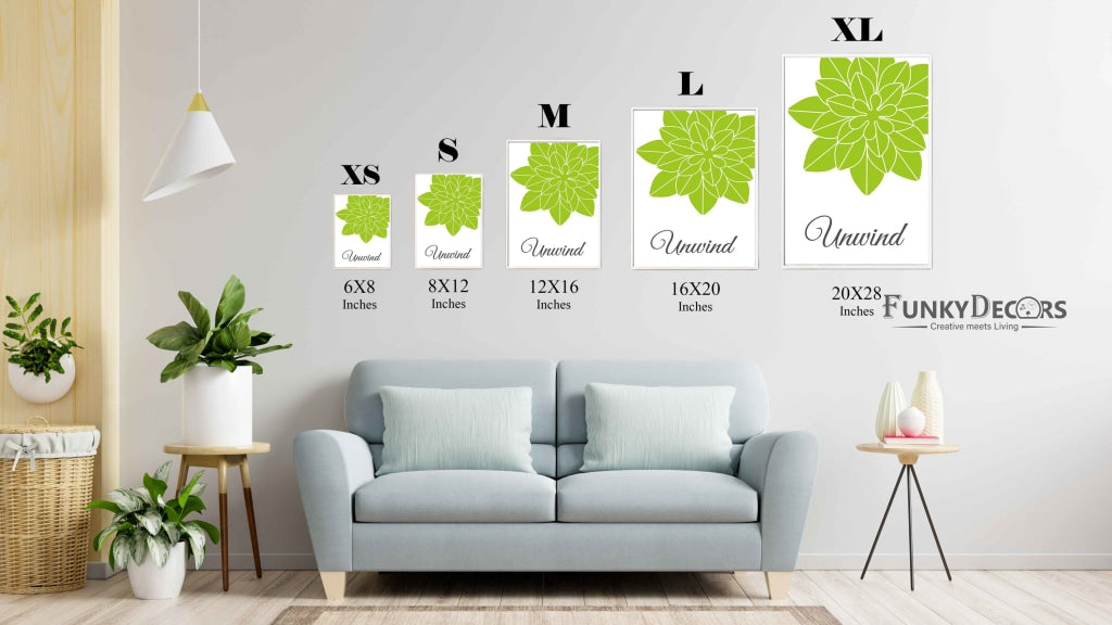 Pleasing Green Floral Art Frame For Wall Decor- Funkydecors Posters Prints & Visual Artwork