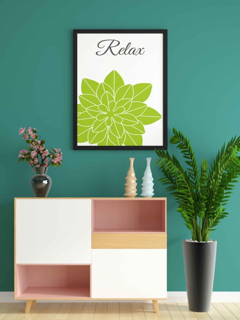 Pleasing Green Floral Art Frame For Wall Decor- Funkydecors Xs / Black Posters Prints & Visual