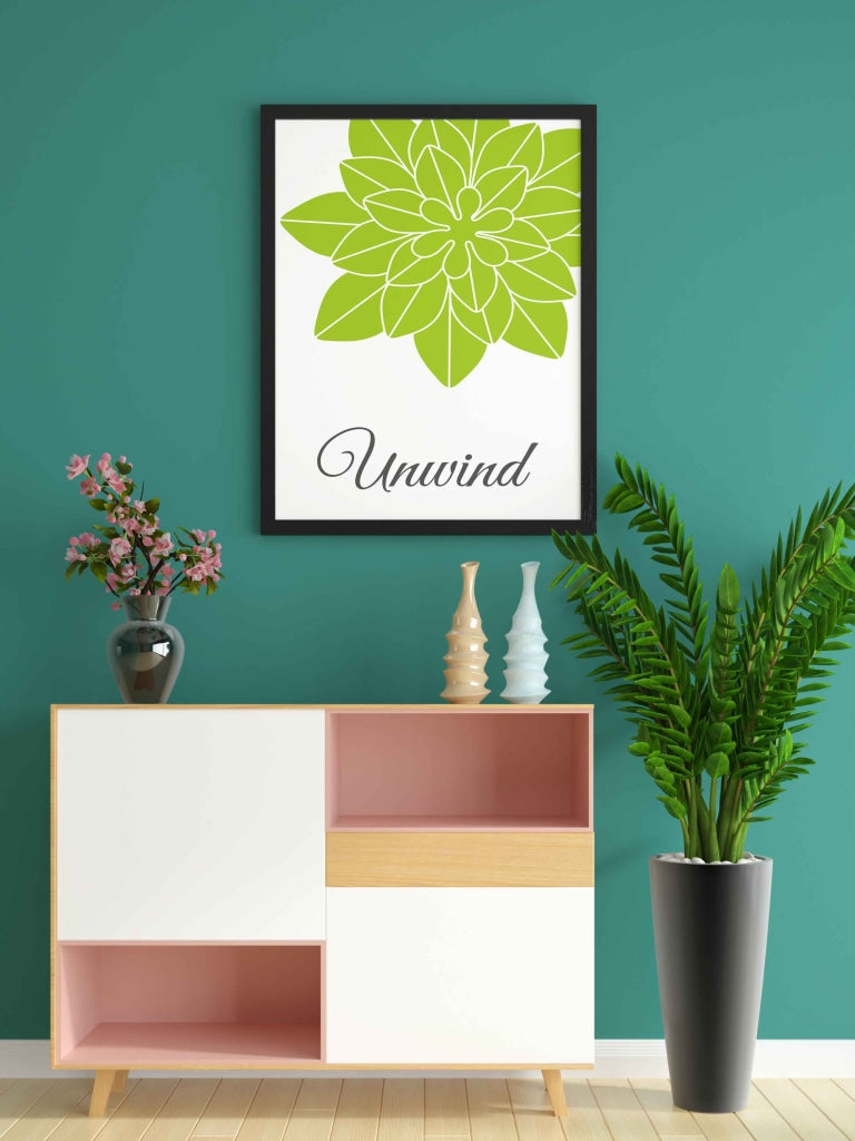 Pleasing Green Floral Art Frame For Wall Decor- Funkydecors Xs / Black Posters Prints & Visual