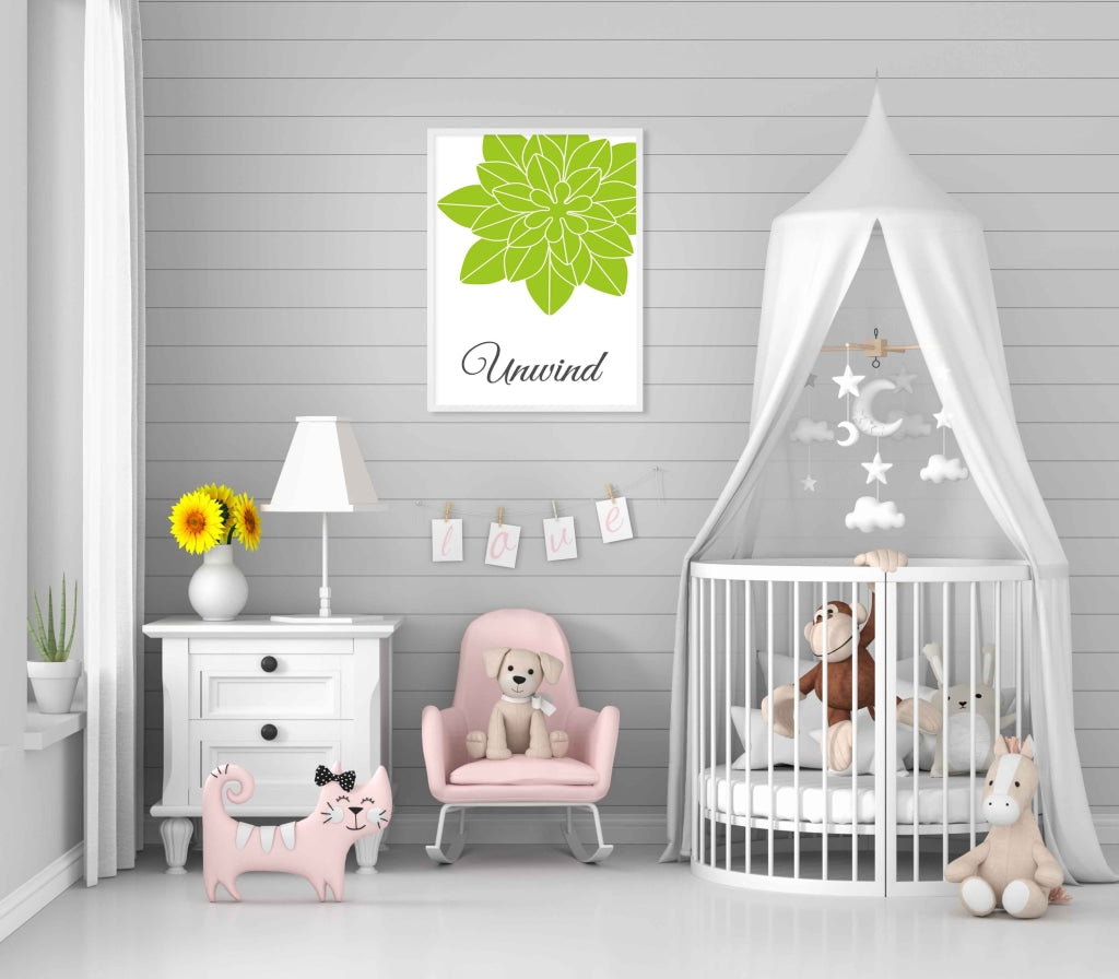 Pleasing Green Floral Art Frame For Wall Decor- Funkydecors Xs / White Posters Prints & Visual