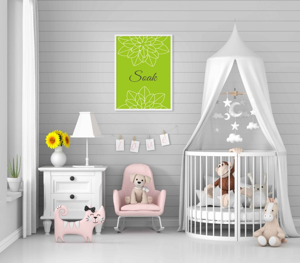 Pleasing Green Floral Art Frame For Wall Decor- Funkydecors Xs / White Posters Prints & Visual