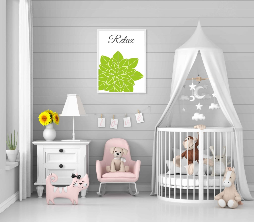 Pleasing Green Floral Art Frame For Wall Decor- Funkydecors Xs / White Posters Prints & Visual