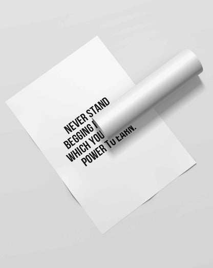 Power To Earn - Life Quotes Art Frame For Wall Decor- Funkydecors Xs / Roll Posters Prints & Visual