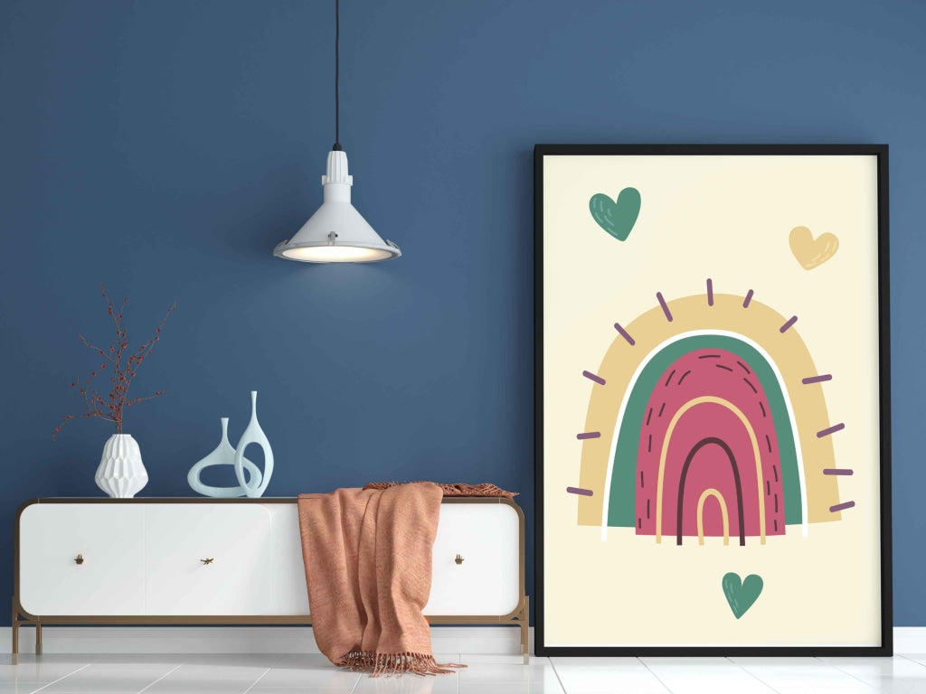 Rainbow Love Art Frame For Wall Decor- Funkydecors Xs / Black Posters Prints & Visual Artwork