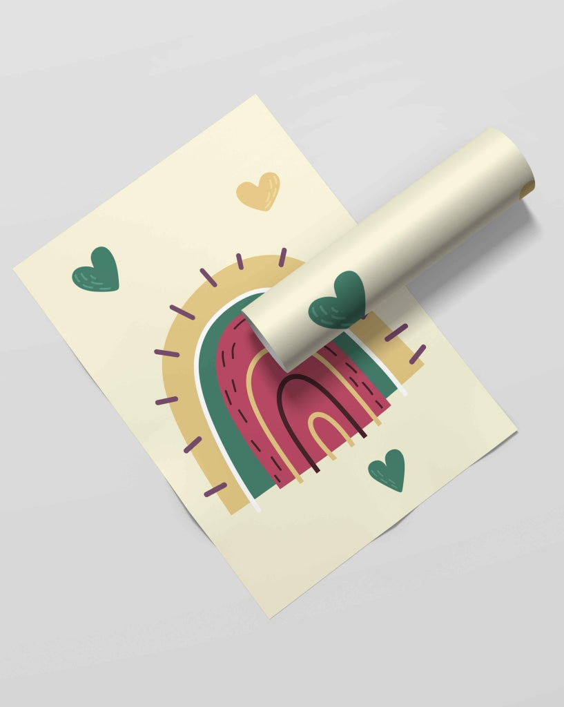 Rainbow Love Art Frame For Wall Decor- Funkydecors Xs / Roll Posters Prints & Visual Artwork