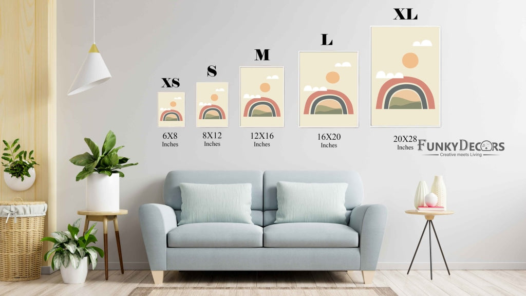 Rainbow Minimal Art Frame For Wall Decor- Funkydecors Posters Prints & Visual Artwork