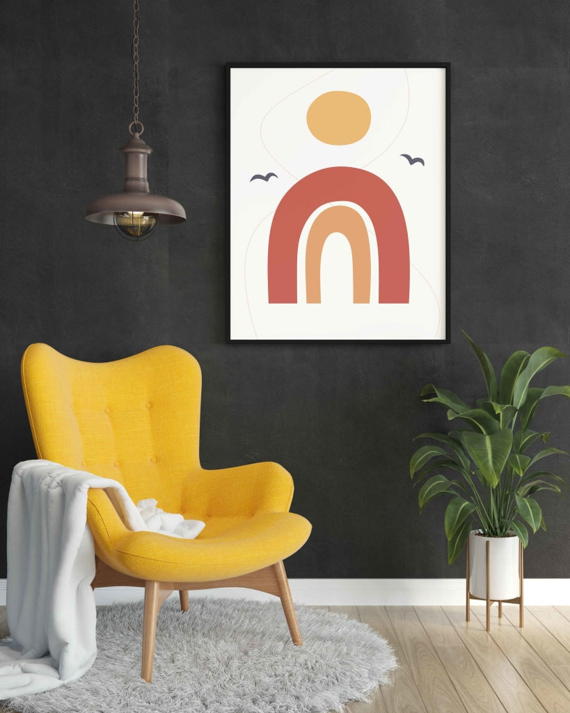 Rainbow Minimal Art Frame For Wall Decor- Funkydecors Xs / Black Posters Prints & Visual Artwork