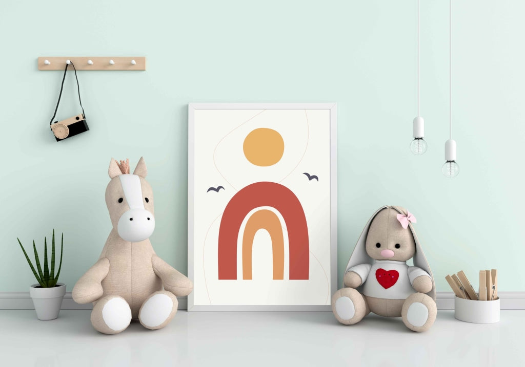 Rainbow Minimal Art Frame For Wall Decor- Funkydecors Xs / White Posters Prints & Visual Artwork