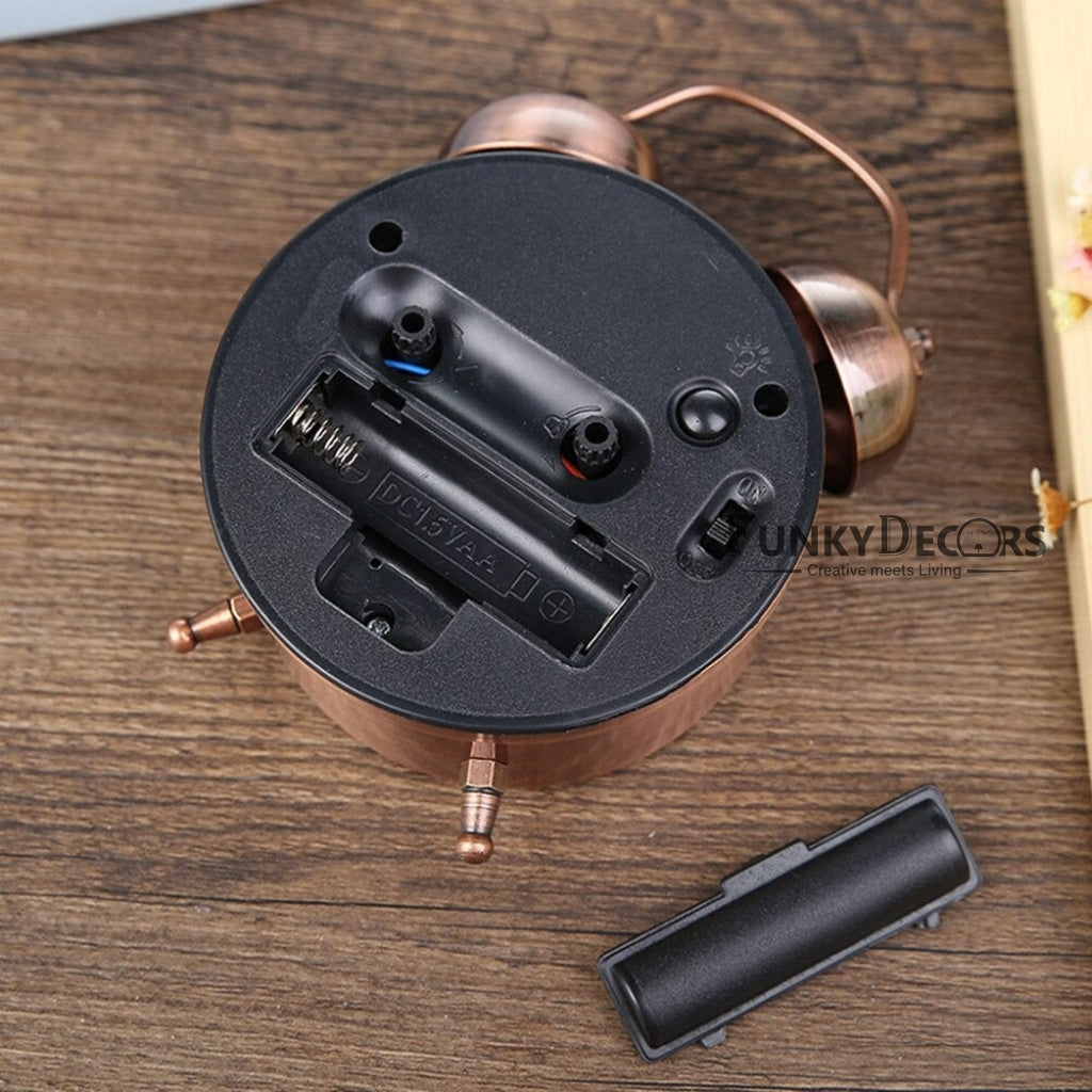 Red Bronze Retro Style Alarm Kids Room Table Clock For Home And Office Decor-Funkydecors Clocks