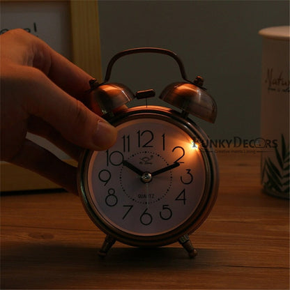 Red Bronze Retro Style Alarm Kids Room Table Clock For Home And Office Decor-Funkydecors Clocks