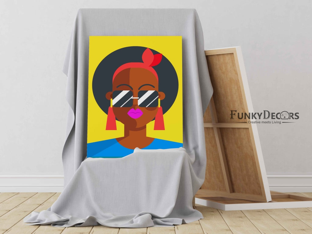 Retro Women Glasses Portrait Art Frame For Wall Decor- Funkydecors Posters Prints & Visual Artwork