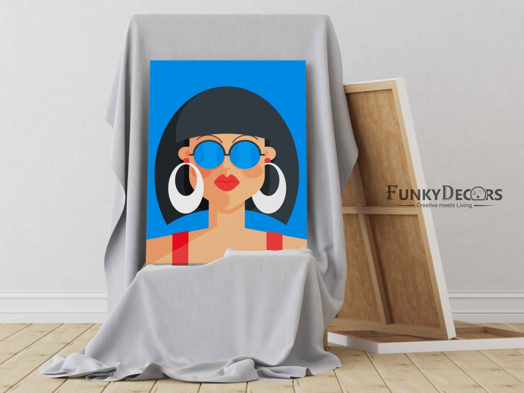 Retro Women Glasses Portrait Art Frame For Wall Decor- Funkydecors Posters Prints & Visual Artwork