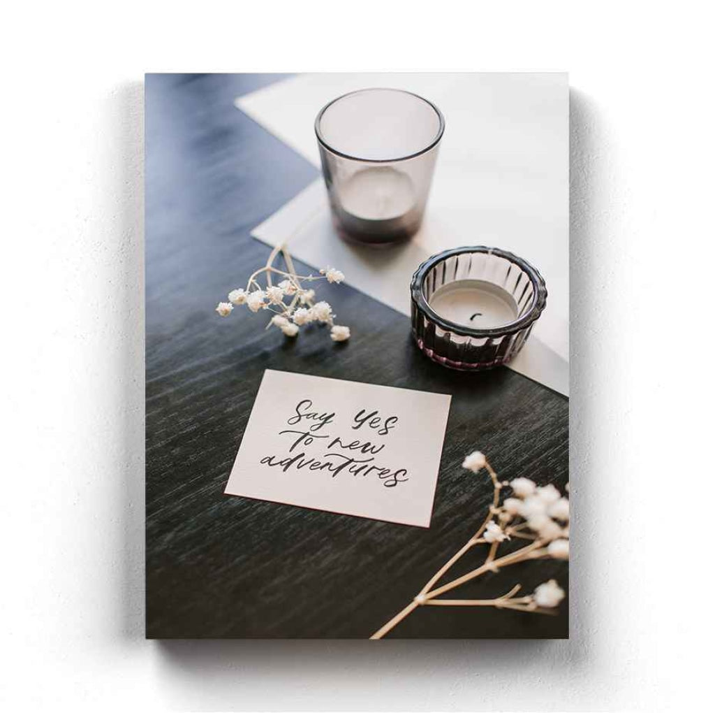 Say Yes To New Adventures - Motivational Quotes Art Frame For Wall Decor- Funkydecors Xs / Canvas