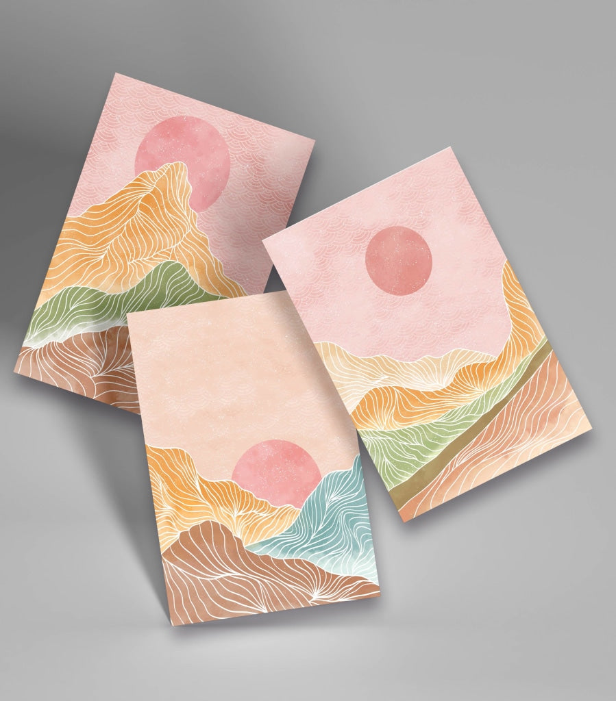 Shades Of Land - Minimal 3 Panels Art Frame For Wall Decor- Funkydecors Xs / Roll Posters Prints &