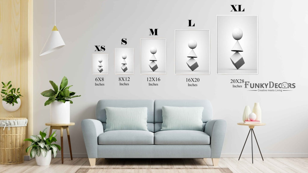 Shape Variation Geometric Art Frame For Wall Decor- Funkydecors Posters Prints & Visual Artwork