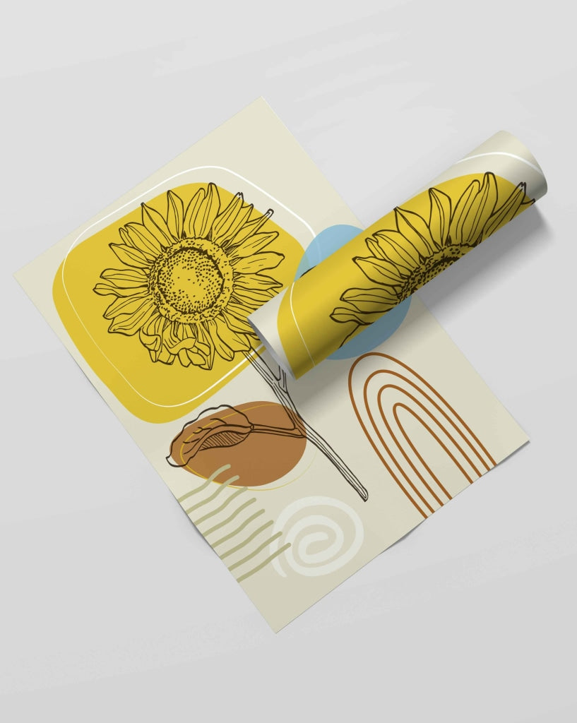 Shine Like Sunflower - Floral Art Frame For Wall Decor- Funkydecors Xs / Roll Posters Prints &