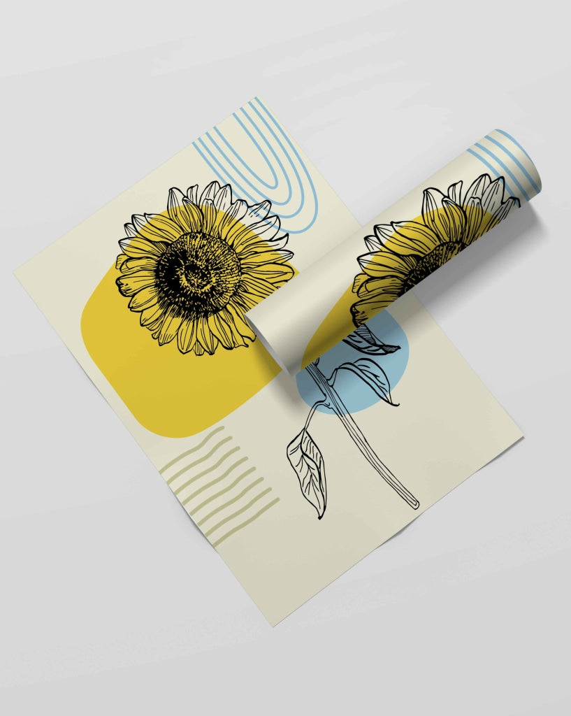 Shine Like Sunflower - Floral Art Frame For Wall Decor- Funkydecors Xs / Roll Posters Prints &