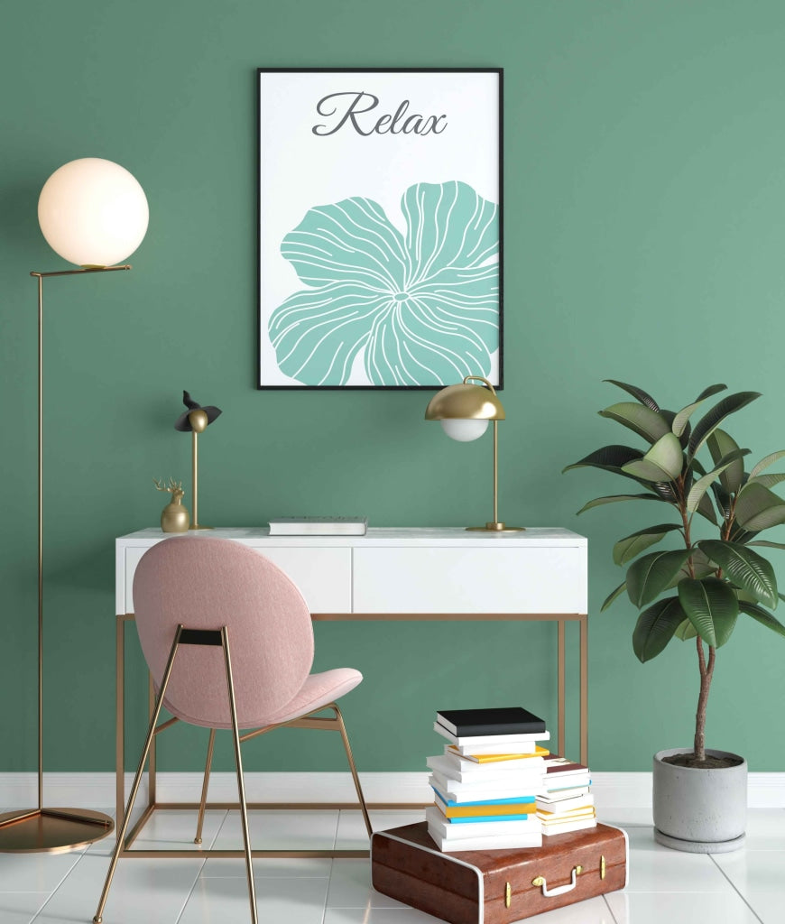 Soothing Blue Floral Art Frame For Wall Decor- Funkydecors Xs / Black Posters Prints & Visual