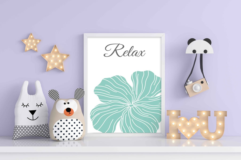 Soothing Blue Floral Art Frame For Wall Decor- Funkydecors Xs / White Posters Prints & Visual