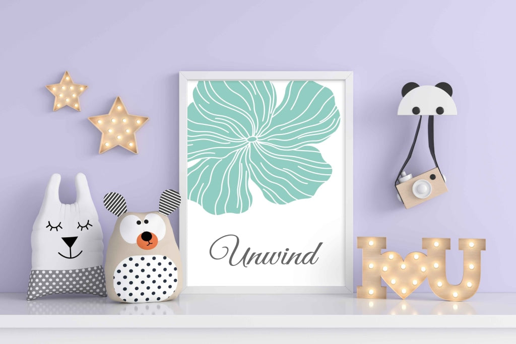 Soothing Blue Floral Art Frame For Wall Decor- Funkydecors Xs / White Posters Prints & Visual