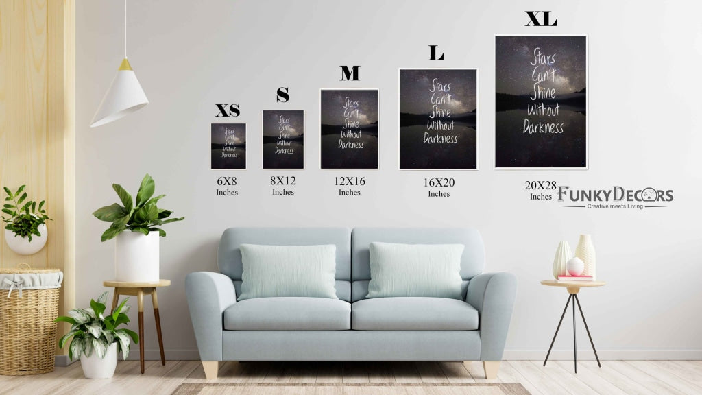 Stars Cant Shine Without Darkness - Life Quotes Art Frame For Wall Decor- Funkydecors Posters Prints