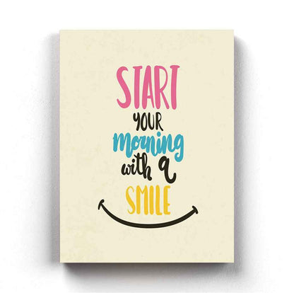 Start Your Morning With A Smile - Motivation Quotes Art Frame For Wall Decor- Funkydecors Xs /