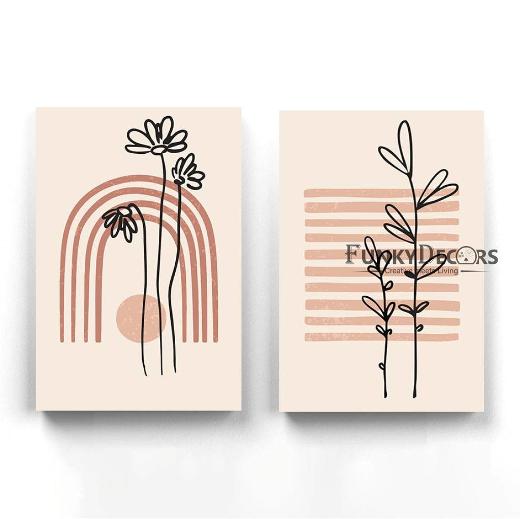 Strips Minimal 2 Panels Art Frame For Wall Decor- Funkydecors Posters Prints & Visual Artwork