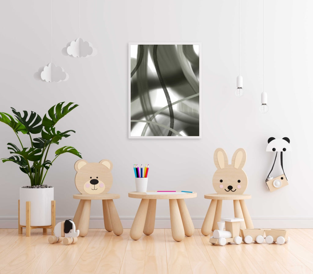 Stroke Achromatic Art Frame For Wall Decor- Funkydecors Xs / White Posters Prints & Visual Artwork