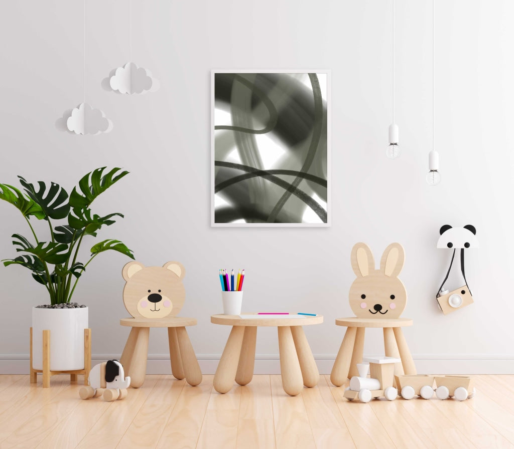 Stroke Achromatic Art Frame For Wall Decor- Funkydecors Xs / White Posters Prints & Visual Artwork