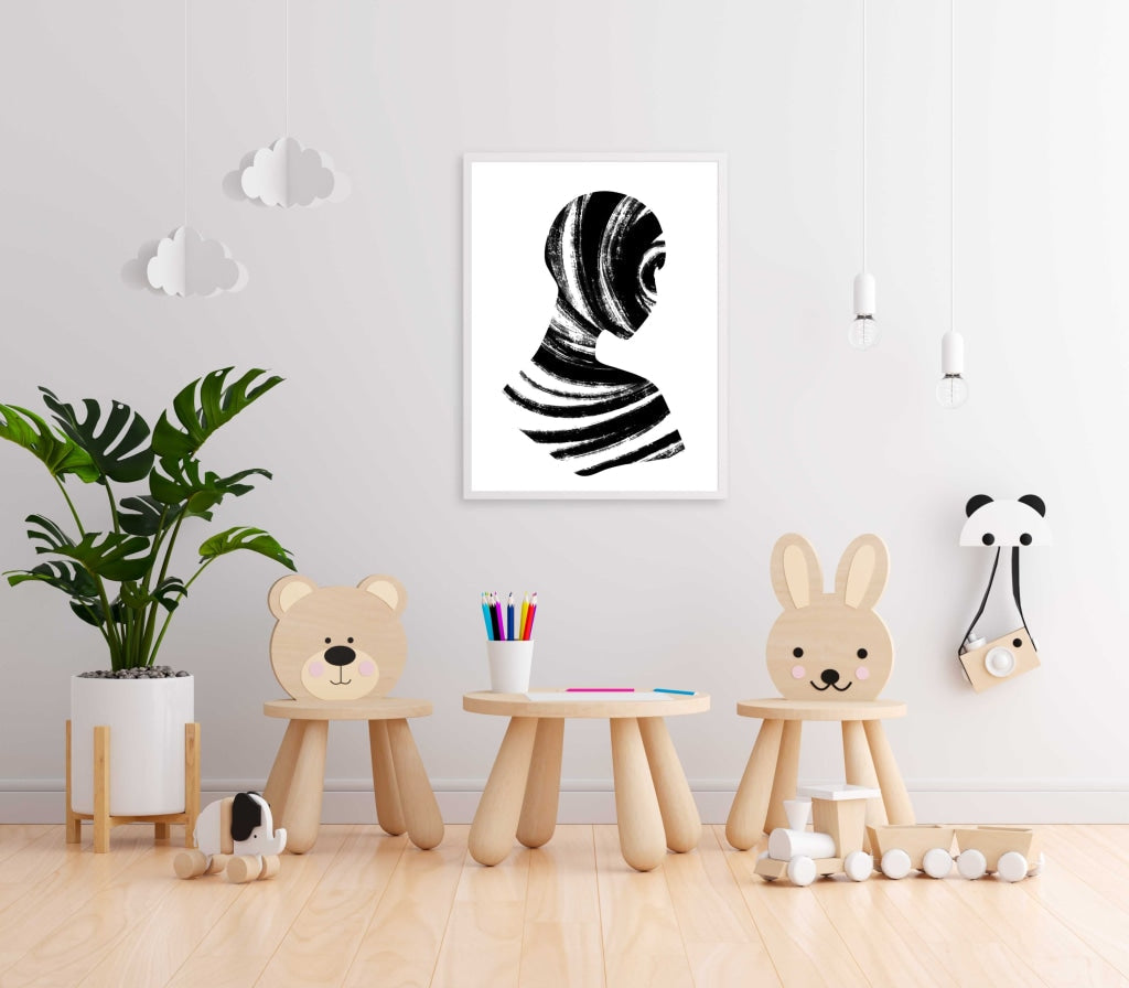Stroke Achromatic Art Frame For Wall Decor- Funkydecors Xs / White Posters Prints & Visual Artwork
