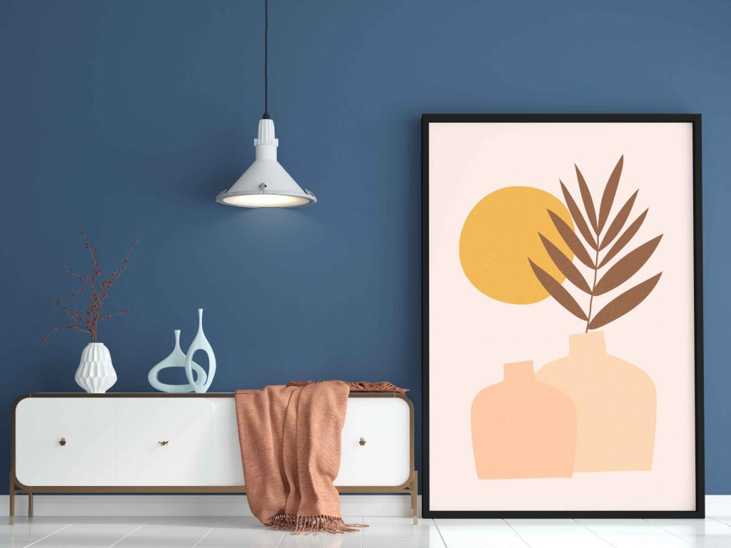 Stroke Leafy Design Portrait Art Frame For Wall Decor- Funkydecors Xs / Black Posters Prints &