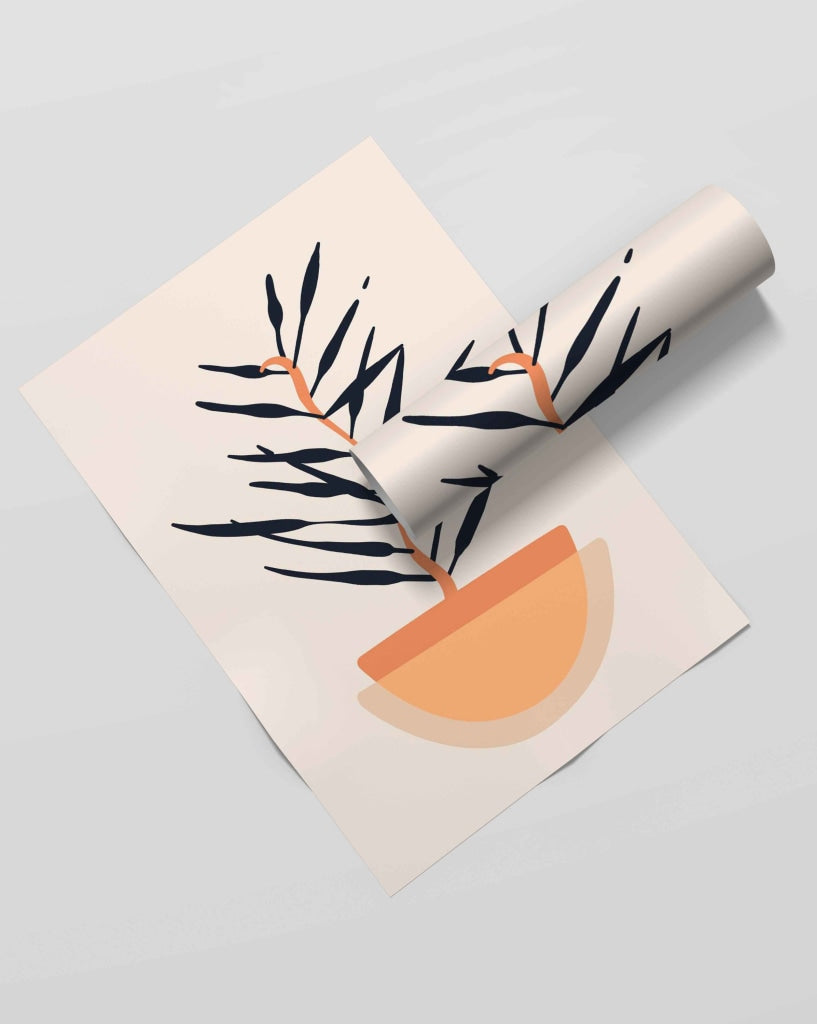 Stroke Leafy Design Portrait Art Frame For Wall Decor- Funkydecors Xs / Roll Posters Prints & Visual