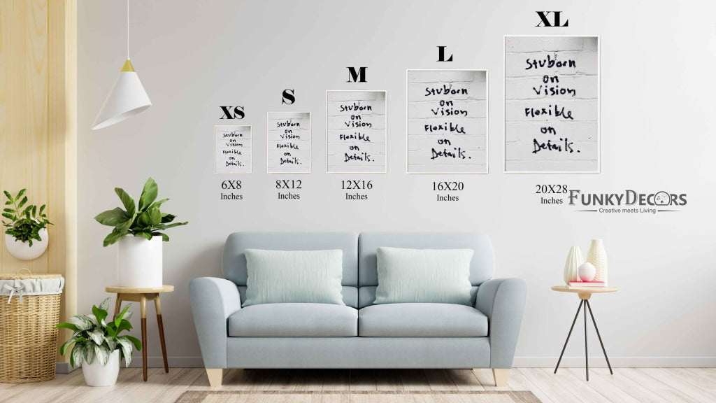Stubborn On Vision Flexible Details - Inspirational Quotes Art Frame For Wall Decor- Funkydecors