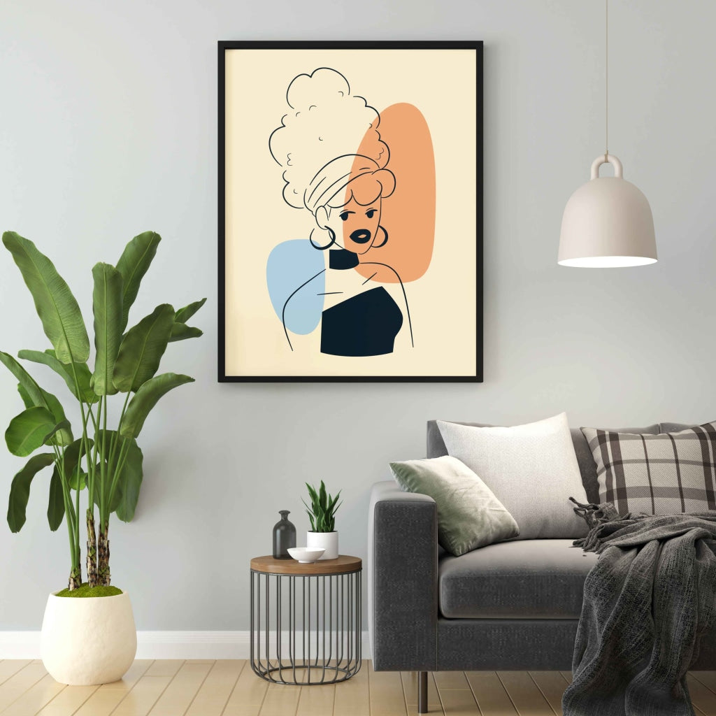 Stunning Women Portrait Art Frame For Wall Decor- Funkydecors Xs / Black Posters Prints & Visual