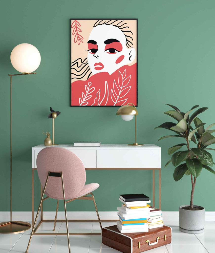 Stylish Design Women Portrait Art Frame For Wall Decor- Funkydecors Xs / Black Posters Prints &