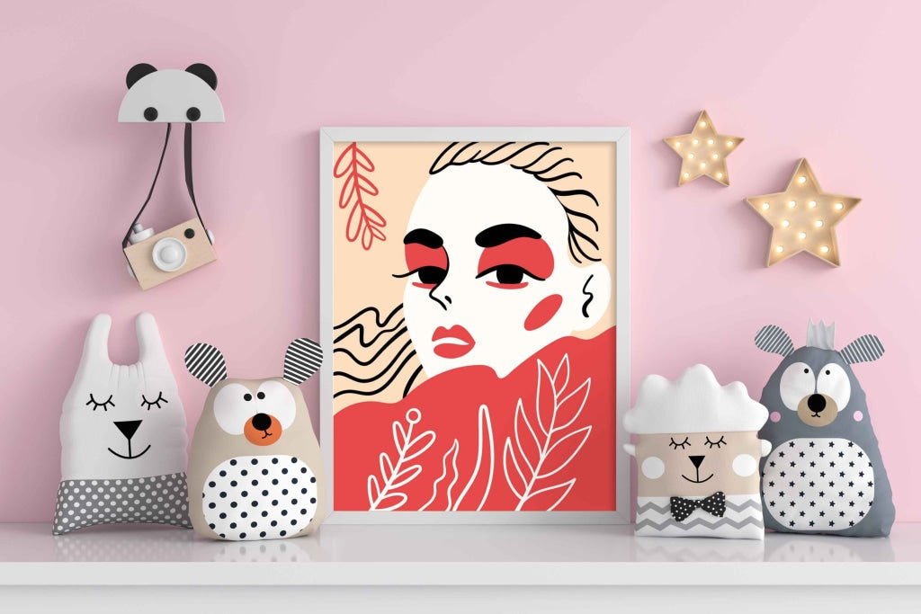 Stylish Design Women Portrait Art Frame For Wall Decor- Funkydecors Xs / White Posters Prints &